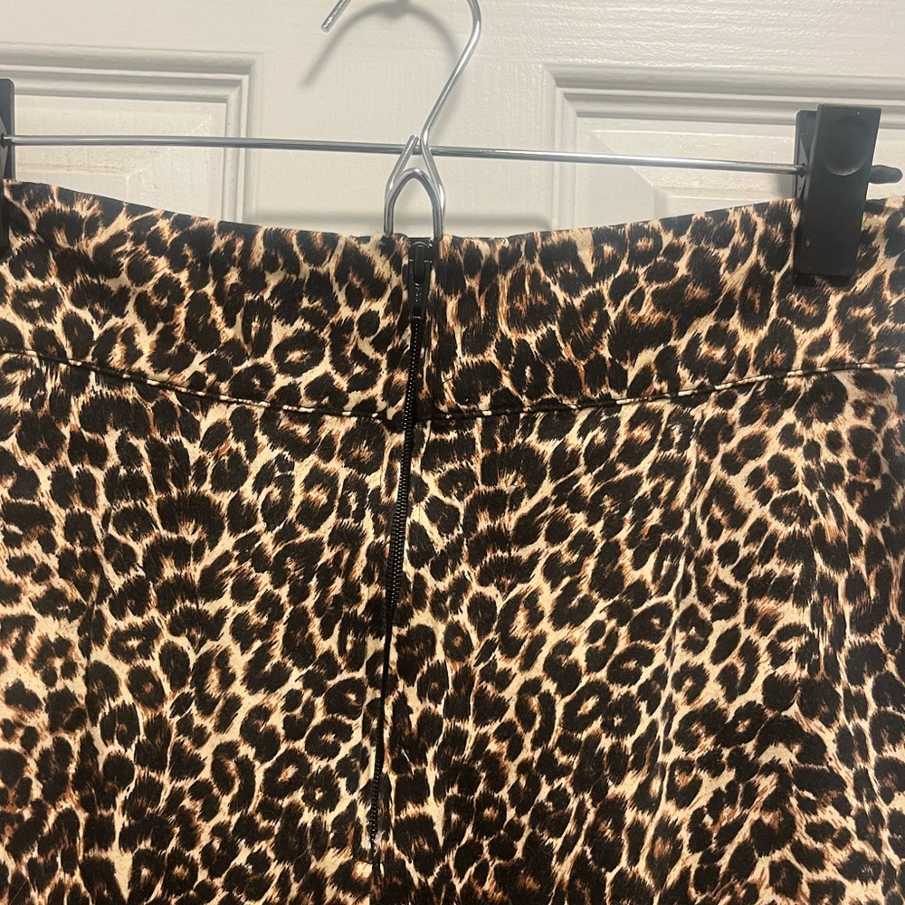 Pinup Couture Black and Leopard Print Midi Skirt - Picture 7 of 11